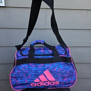 Adidas Diablo Camo Pink Blue Purple Small Duffle Bag Gym Travel Athletic Bag